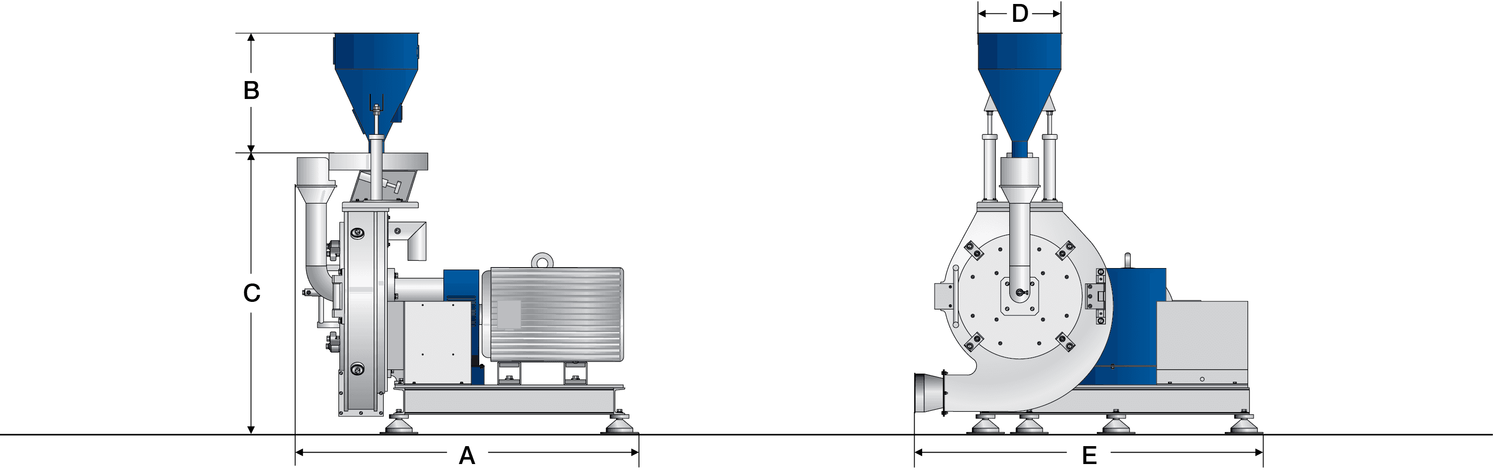 PM Series Pulverizer Dimensions